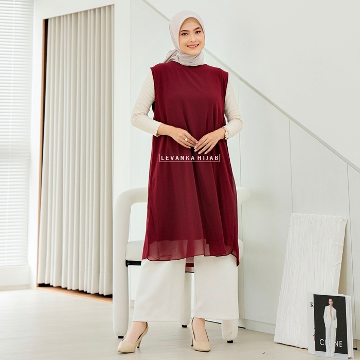 MEIDI Inner / Outer Tunik Tanpa Lengan atau Inner tanktop model tunik