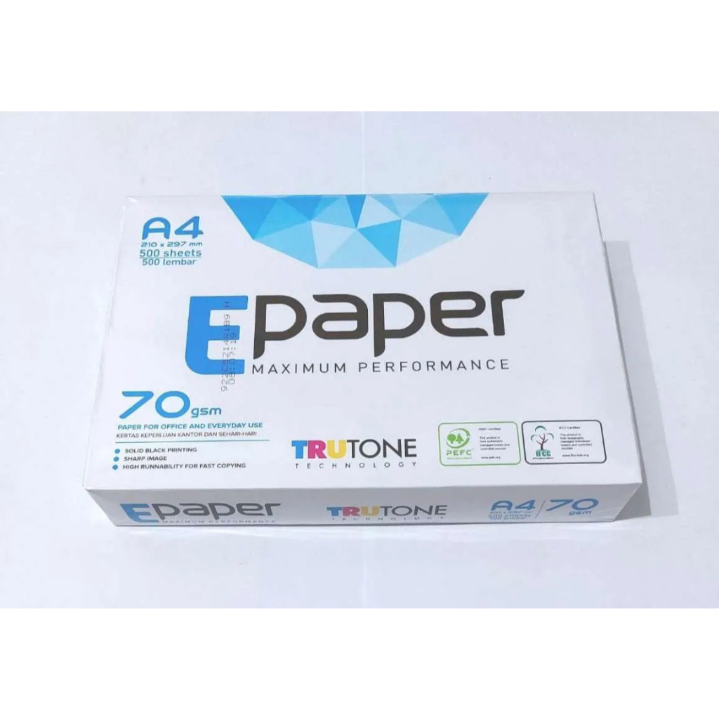 

E Paper kertas HVS A4 70gsm warna putih kertas fotocopy kertas print