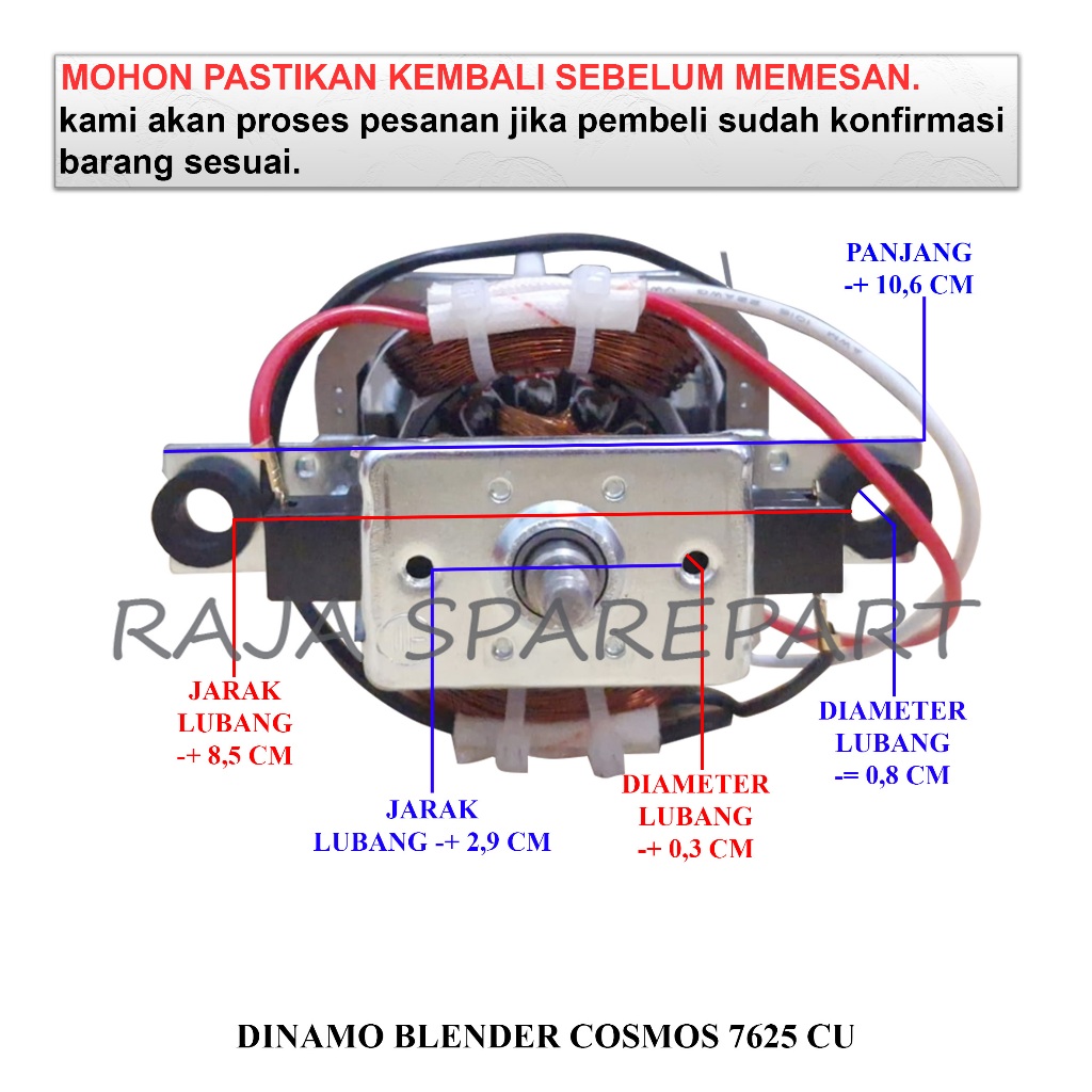 DC7C MOTOR DINAMO BLENDER / MESIN BLENDER / DINAMO BLENDER COSMOS 7625 CU