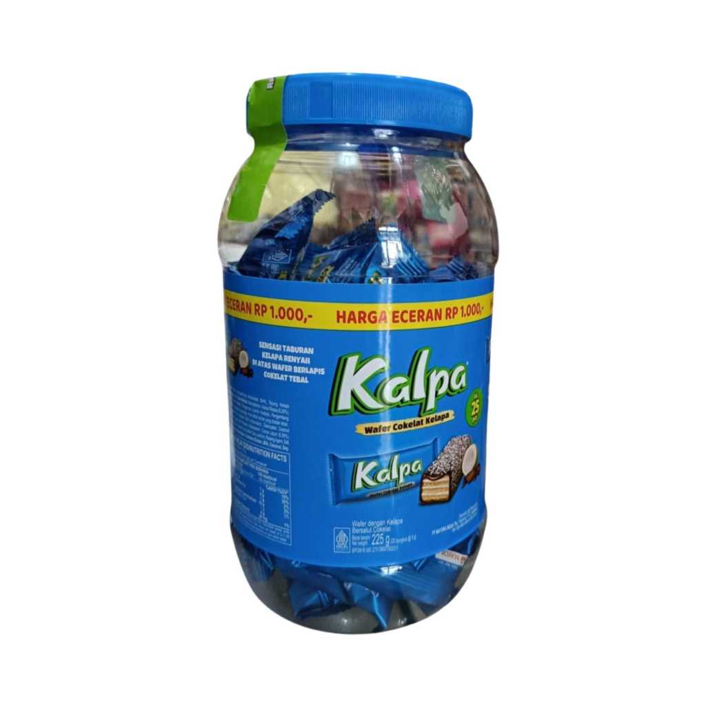 

Kalpa JAR Wafer Salut Cokelat Kelapa 225gr Biskuit Cream Coklat Coconut Kemasan Toples