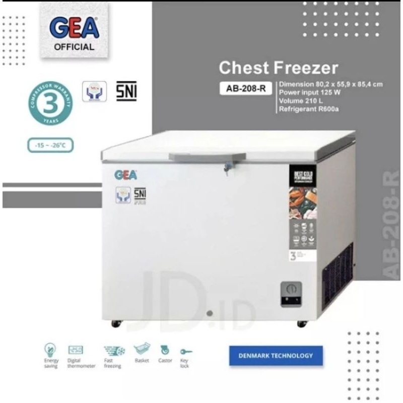 GEA Chest Freezer Box AB-208R Freezer Box Gea 200L