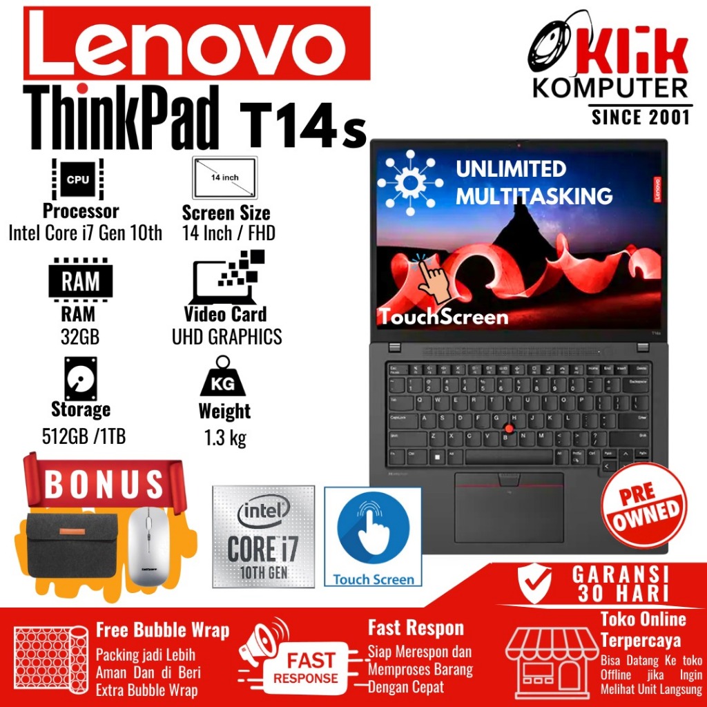 Ultrabook Lenovo ThinkPad T14s i5 i7 Gen 10TH