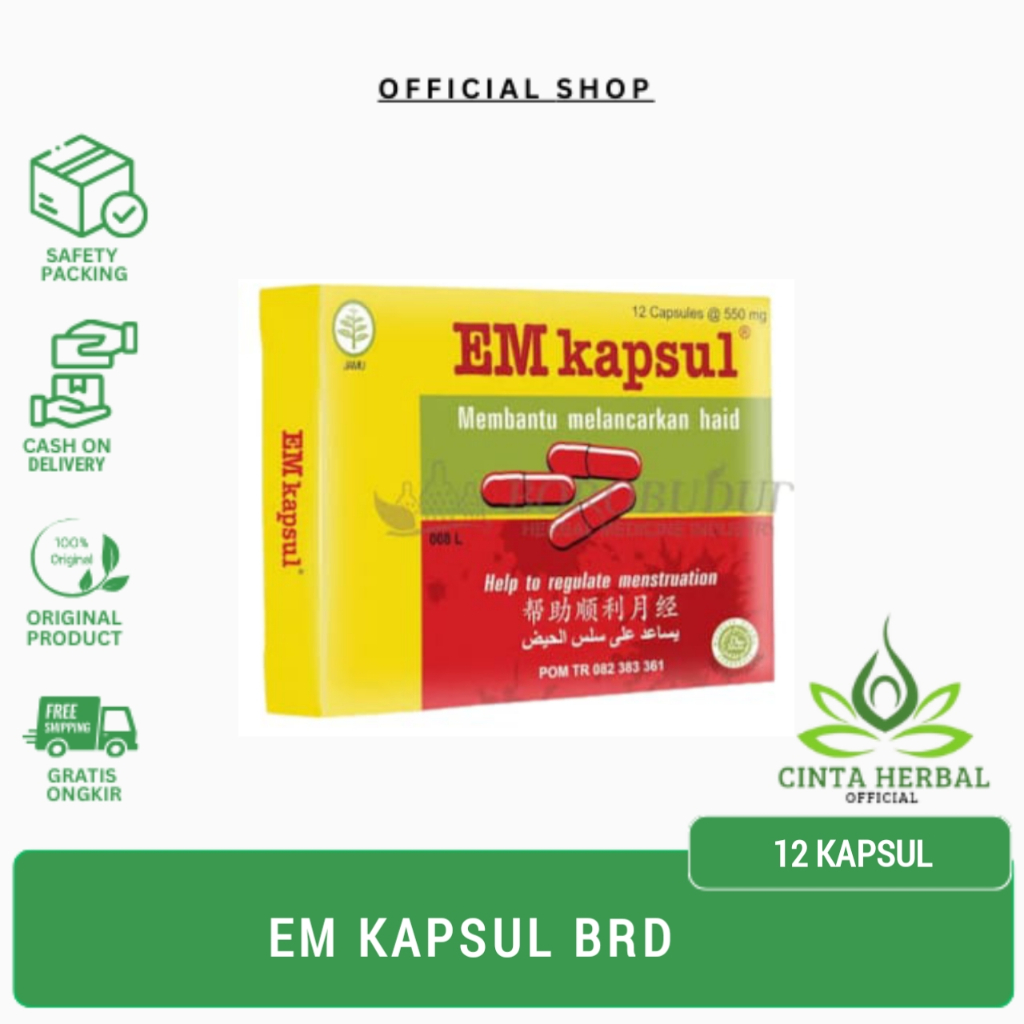 EM Kapsul 12 Kapsul | EM Capsule | Em Kapsul Borobudur | Kapsul Pelancar Haid | Kapsul Pelancar Mens
