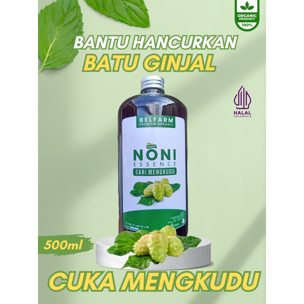 

Belfarm Cuka mengkudu 500ml membantu untuk hancurkan batu ginjal, empedu, kolesterol & asam urat, hasil dari fermentasi buah mengkudu organik