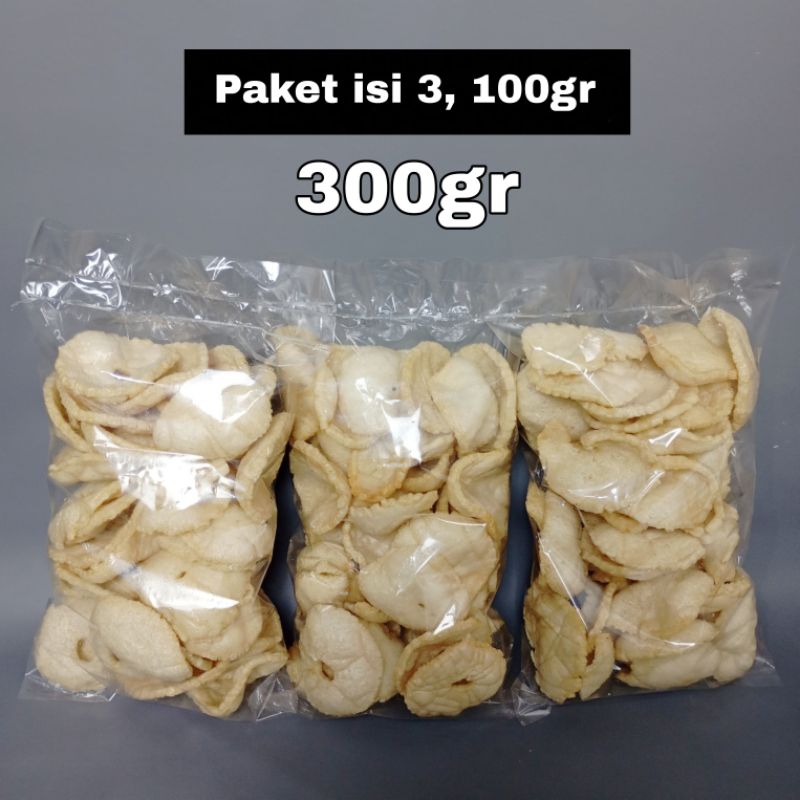 

Paket isi 3 (300gr) Kerupuk Puli Rasa Bawang, Terasi Kemasan Matang