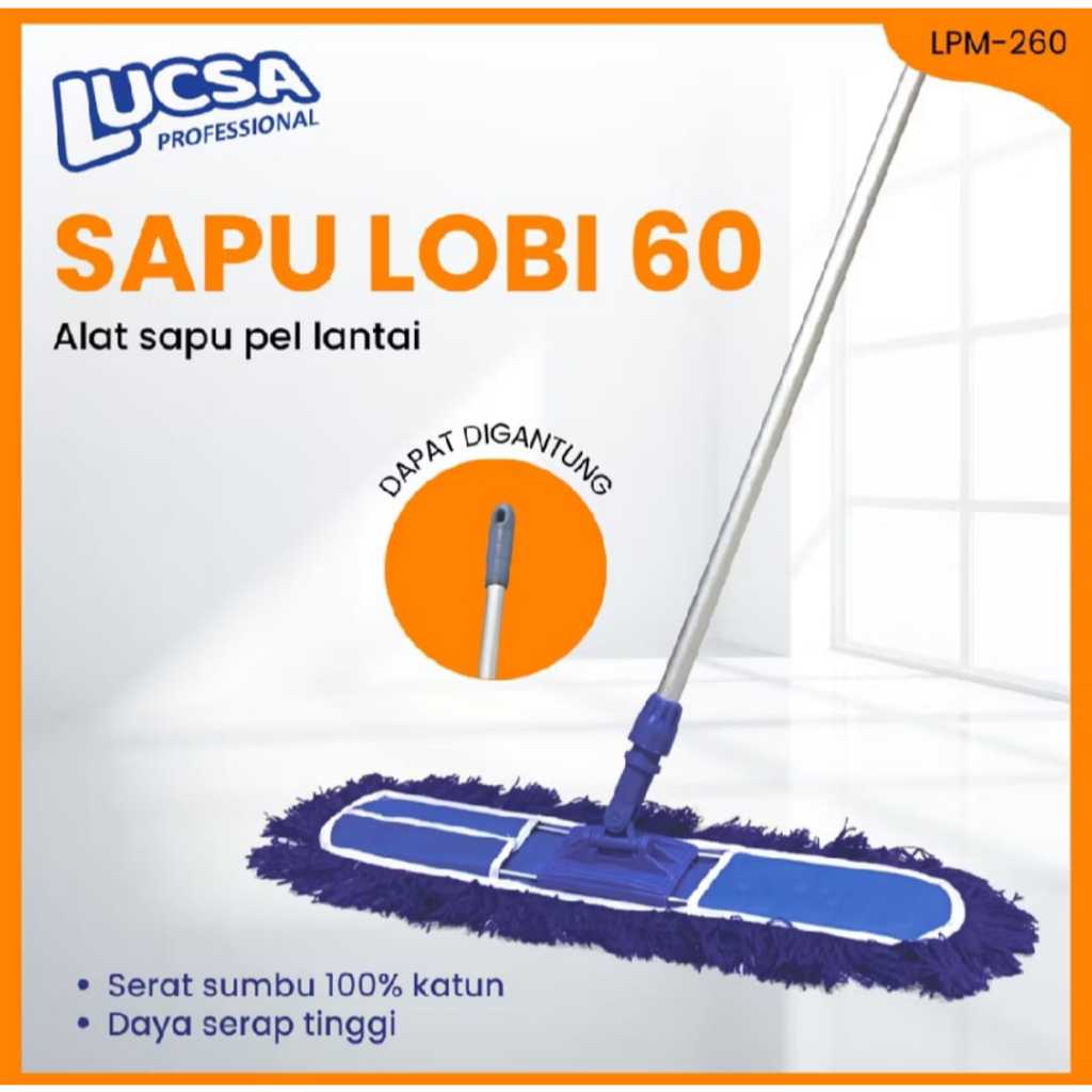 Lucsa Pro - Sapu Lobby Duster 60cm | Lobby Duster Pel Lantai Lobi Kantor Mall