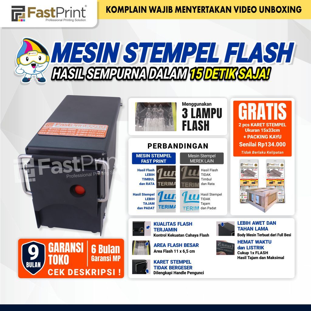 

Mesin Stempel Flash Plat Besi Premium 3 Lampu