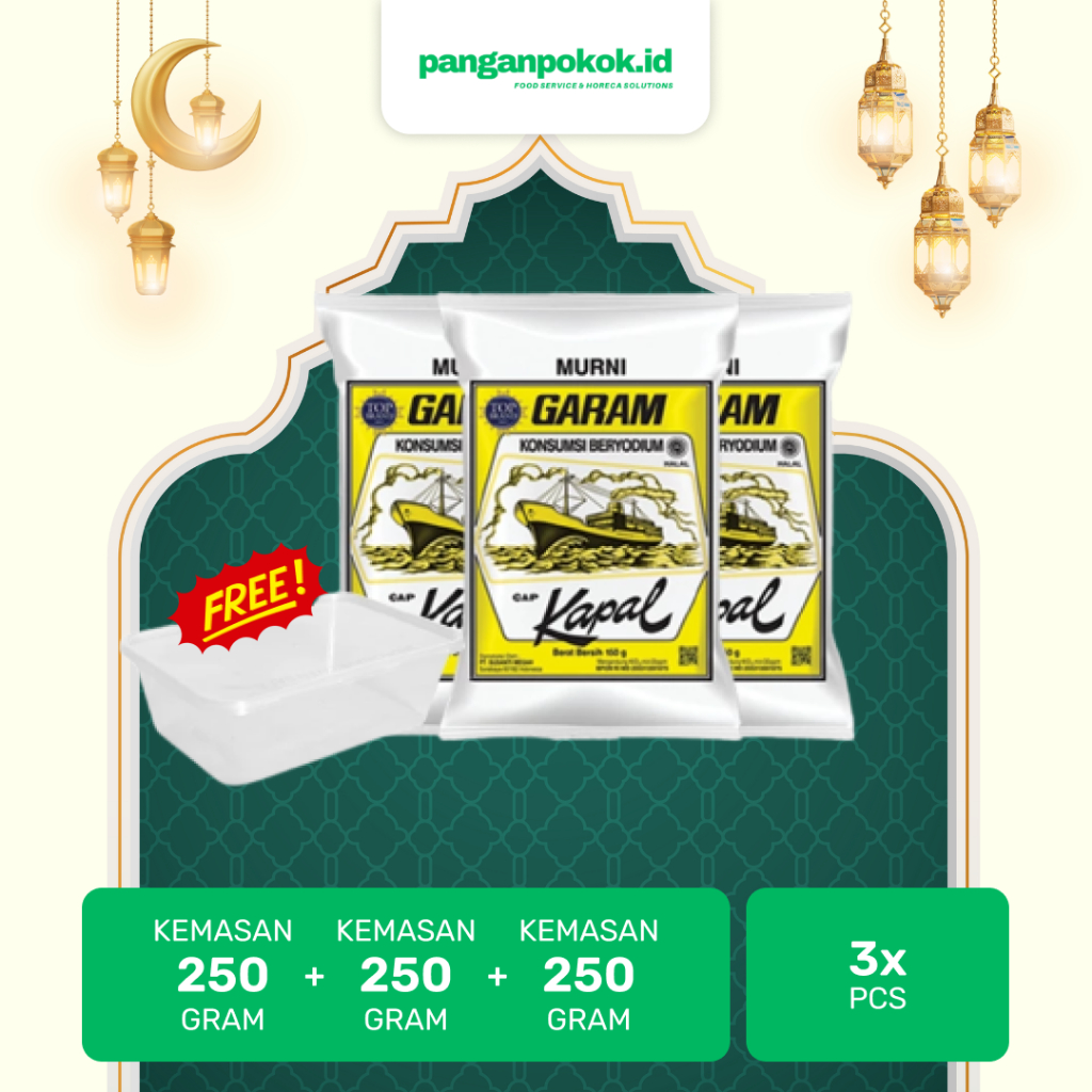 

[GRATIS] Garam Dapur Cap Kapal - 250g (3pcs) FREE THINWALL