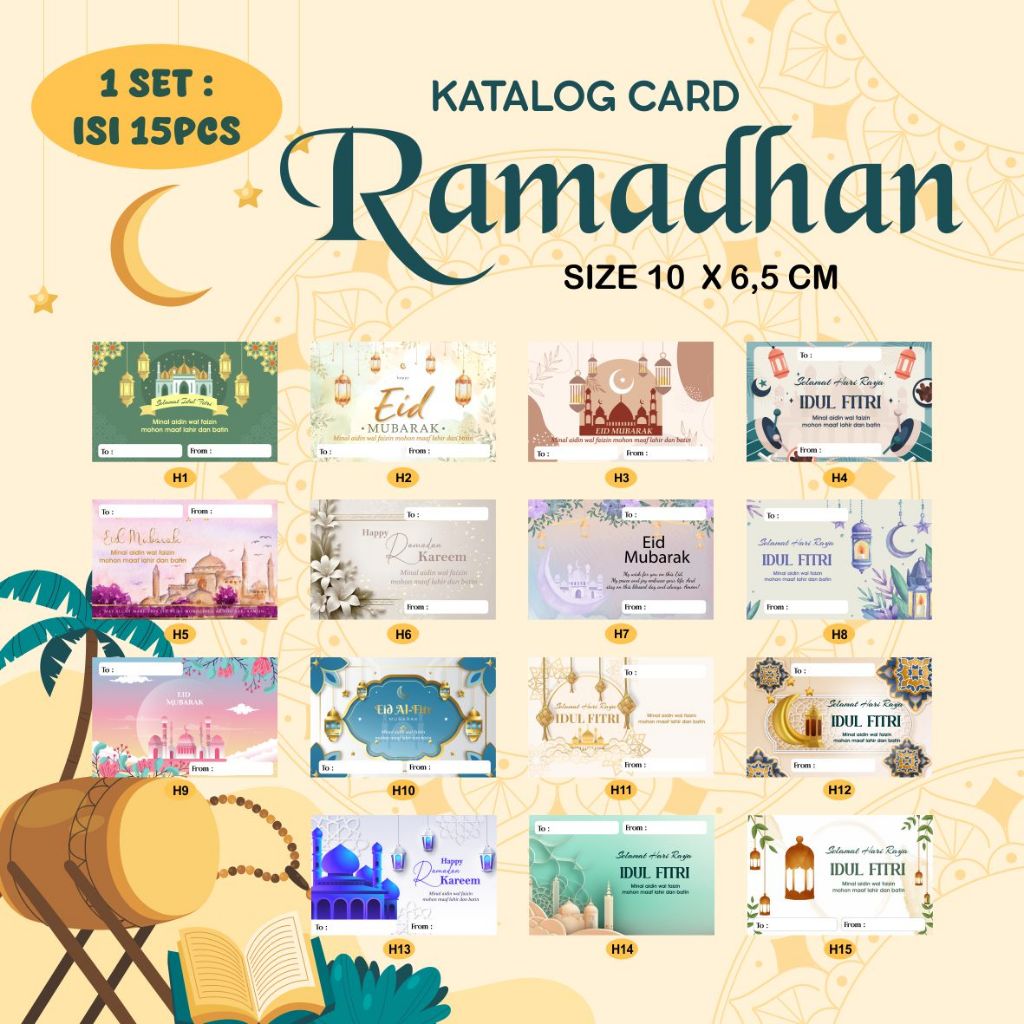 

[ 15 PCS ] KARTU UCAPAN SELAMAT IDUL FITRI - KARTU LEBARAN - KARTU IDUL FITRI - CARD IDUL FITRI 2