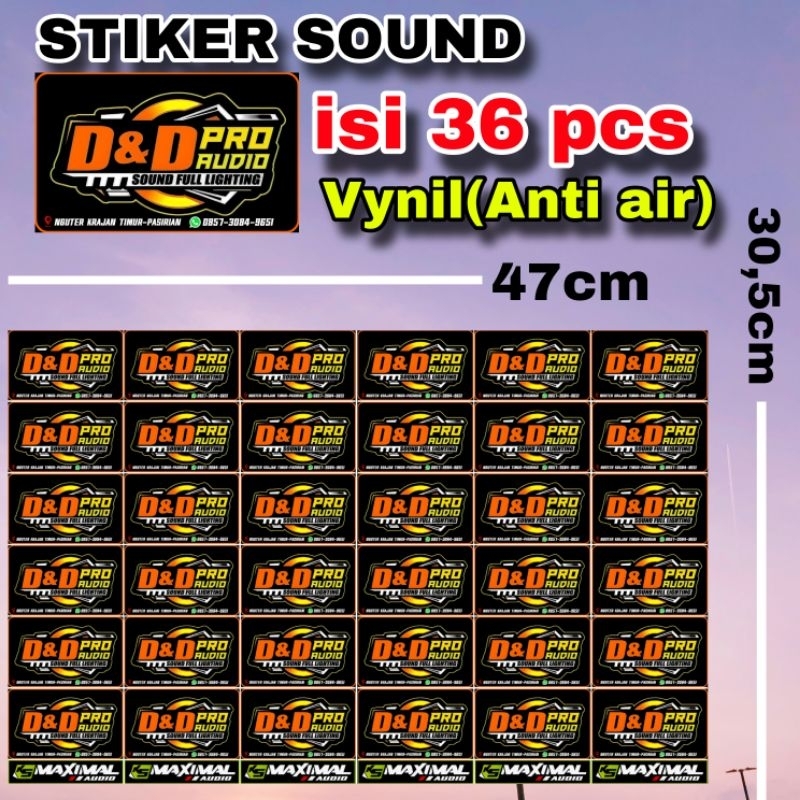 

STIKER SOUND D&D PRO AUDIO ISI 36 BAHAN VYNIL(ANTI AIR)
