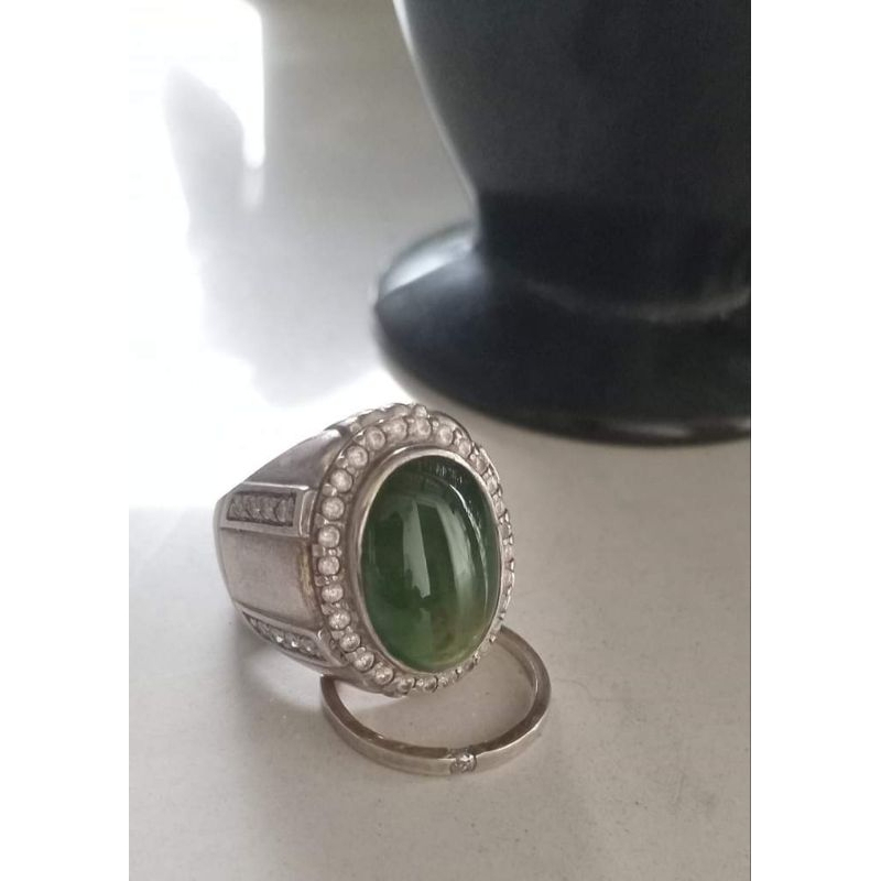 Cincin Perak Natural Batu Ijo Garut Cikolak