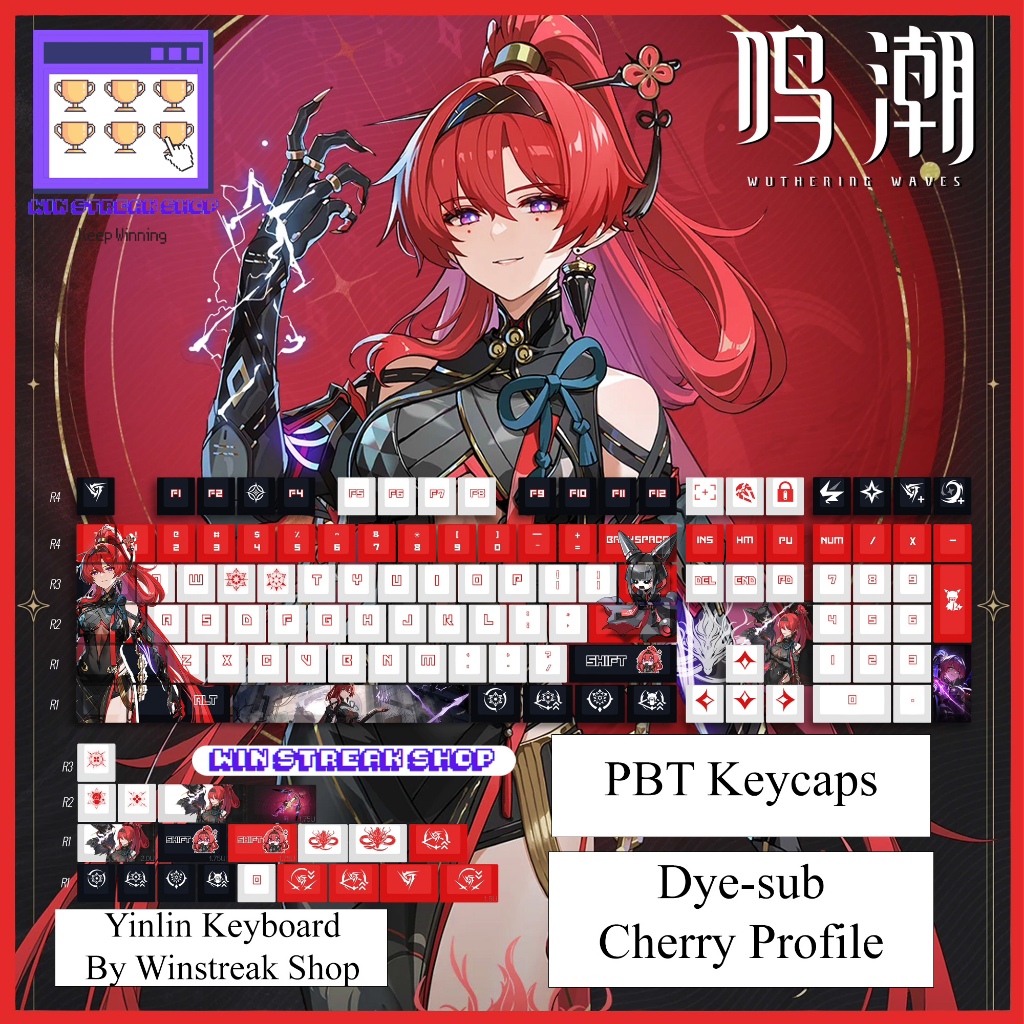 Wuthering Waves Keycaps - Yinlin Keycaps PBT/ Keycaps Yinlin PBT/ Yinlin Keycaps/ Keycaps Yinlin