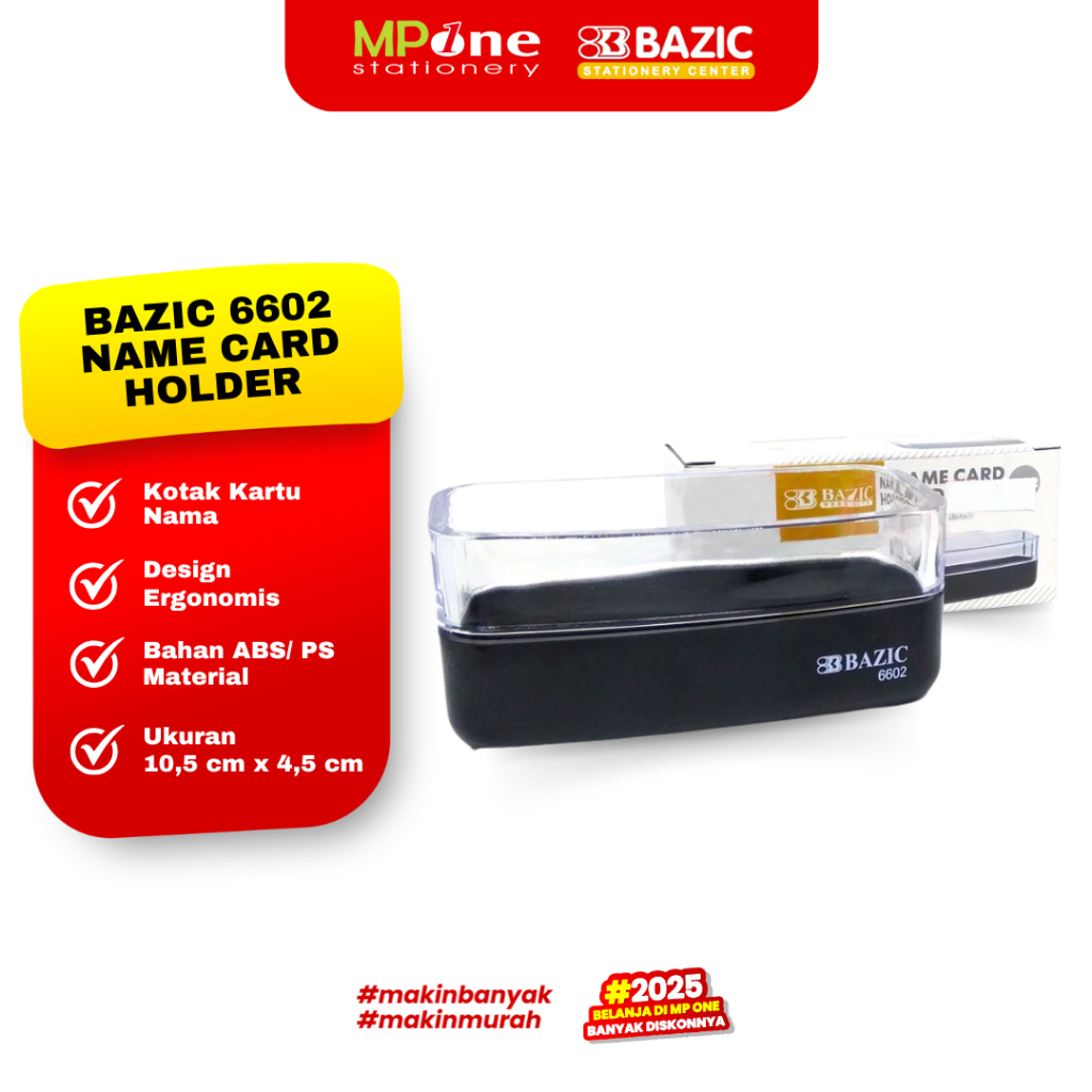 

Bazic Name Card Holder 6602 / Bazic Wadah Kartu Nama Bisnis Meja / Card Holder BAZIC 6602