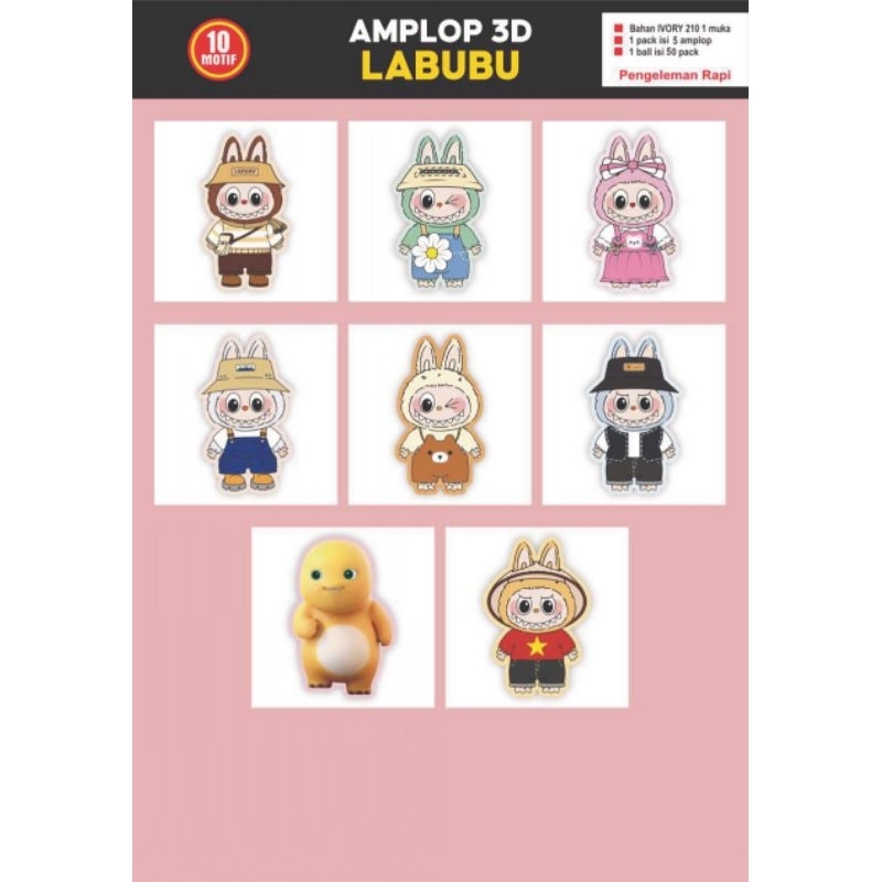 

angpau lebaran/amplop lebaran 3D Labubu