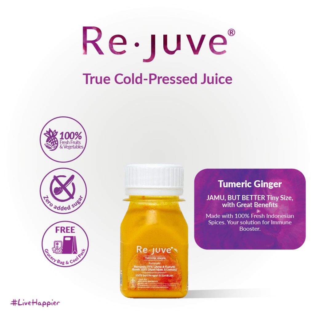 

Re.juve Jkt - Turmeric Ginger Shot 50 ml (Cold-Pressed)
