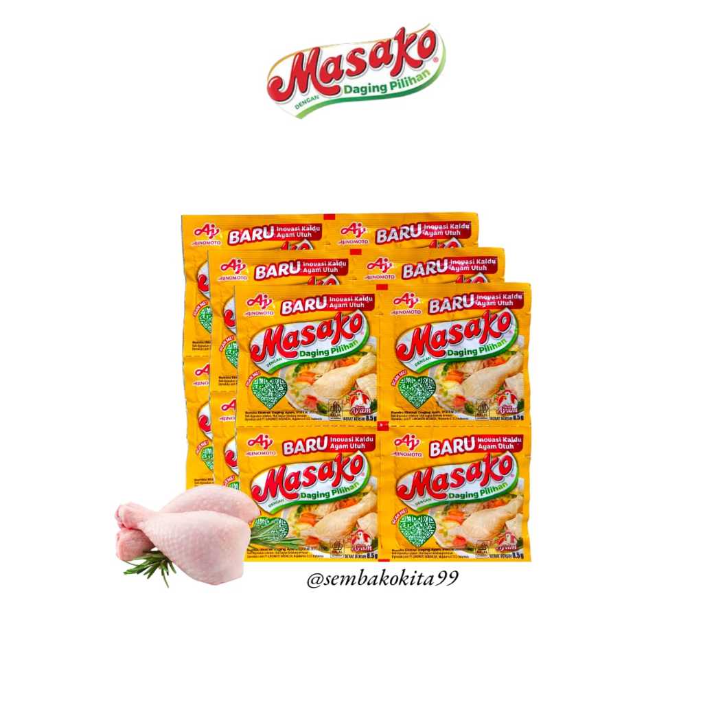 

MASAKO Bumbu Kaldu Penyedap Rasa Ayam & Sapi (8,5gr) & Jamur (10gr) || 2 Renteng 24 Sachet