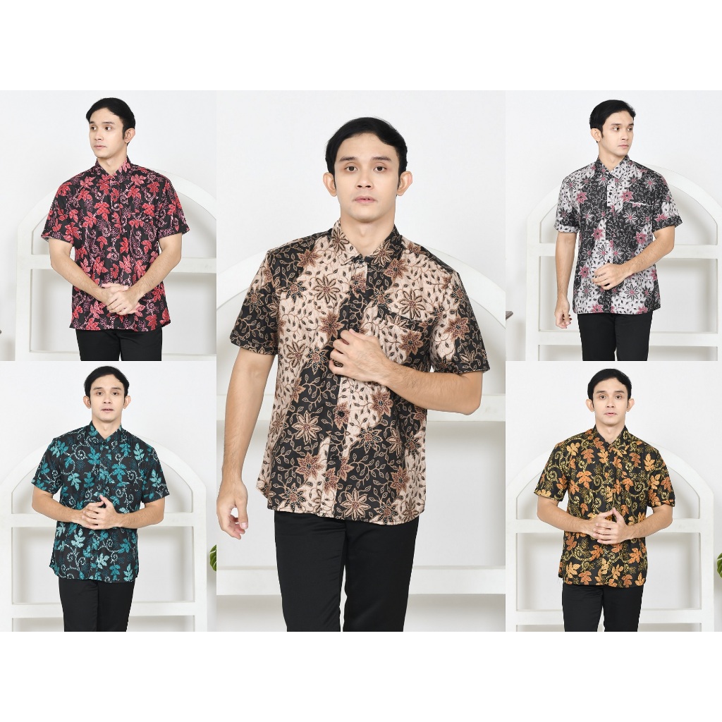 Kemeja  BATIK PRIA DEWASA Lengan Pendek Premium Jumbo XL XXL Bapak / Ayah Baju Batik Lebaran Couple