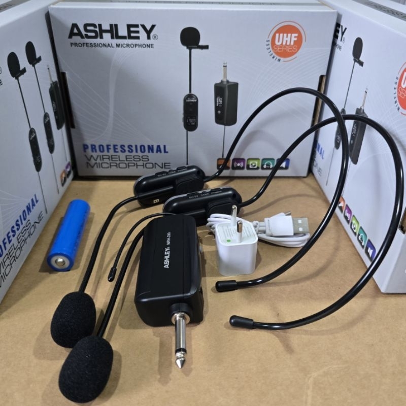 Mic Wireless Ashley MRC 200 Ashley MRH 200 Original Mic Clip On Mic Jepit / Mic Bando #Hardwell