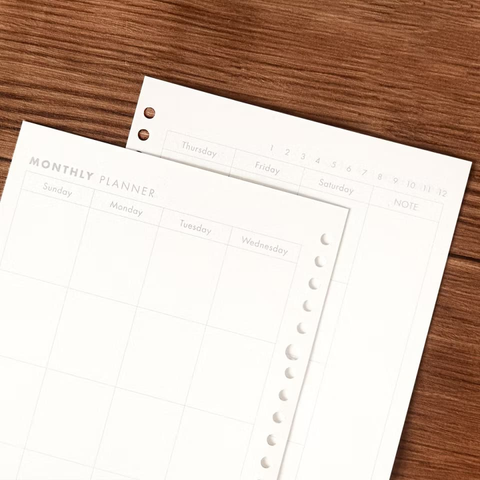 

PANMOMO MONTHLY & WEEKLY PLANNER LOOSE LEAF A5 KERTAS ISI ULANG BINDER