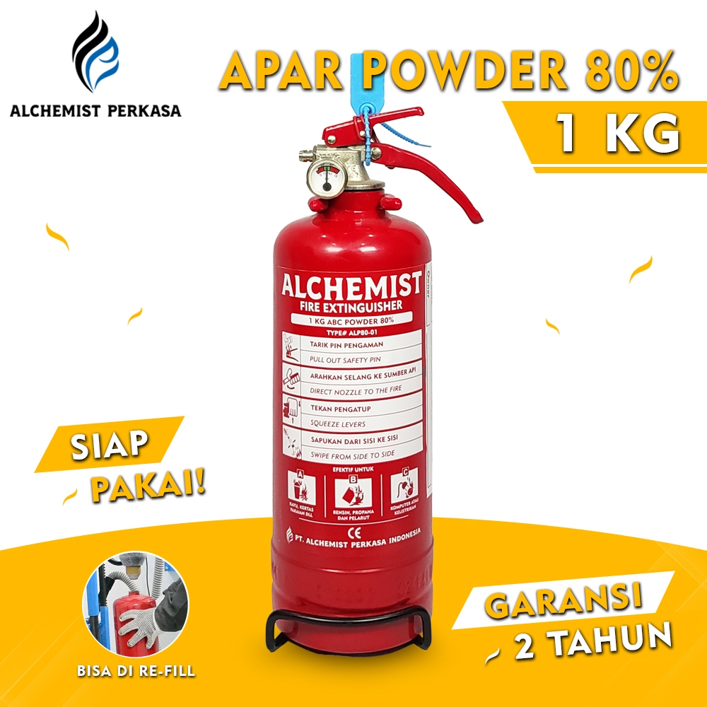 APAR 1 KG Isi ABC Powder 80% CE - Full Set - Siap Pakai
