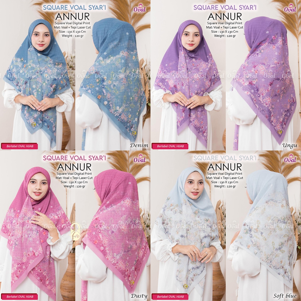 S4 Jumbo Voal 130 x130 ANNUR by Oval Hijab (eksklusif)