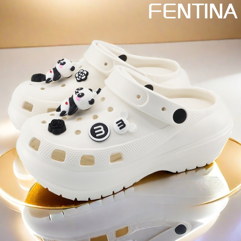 FENTINA Sandal Kodok Wantia Wedges Dewasa Sandal Baim Tinggi Wanita Sepatu Jelly Wanita Sandal Fuji 
