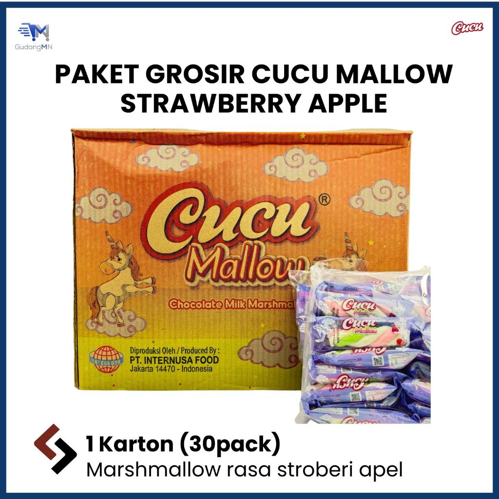 

[PAKET GROSIR 1 KARTON] CUCU MARSMALLOW STRAWBERRY APPLE