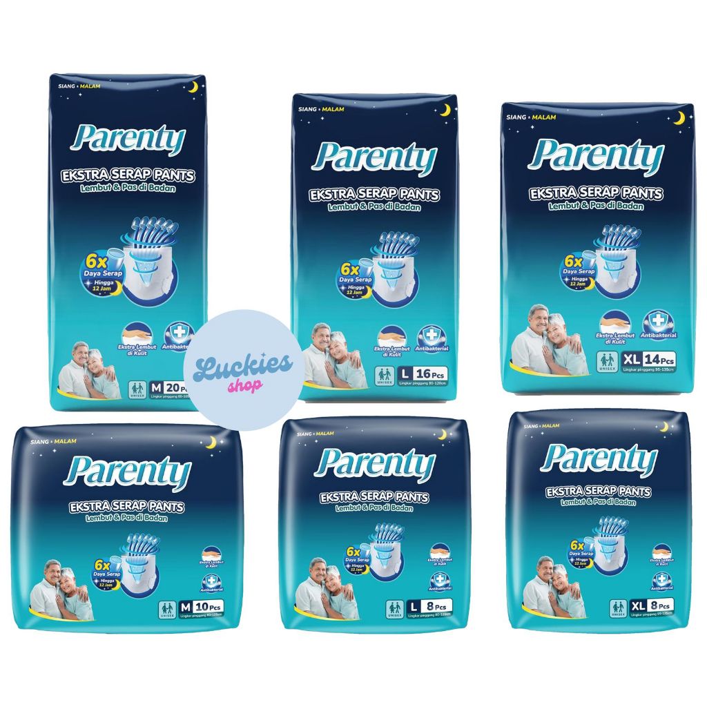 Parenty Adult Pants Ekstra Serap Heavy Flow M10 L8 XL8 / M20 L16 XL14 Pamper Pampers Popok Celana De