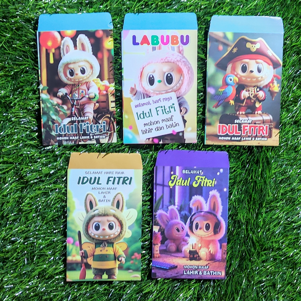 

ANGPAU THR LEBARAN RAMADHAN ISI 10 PCS / AMPLOP HARI RAYA RAMADHAN LEBARAN KARAKTER KARTUN LABUBU