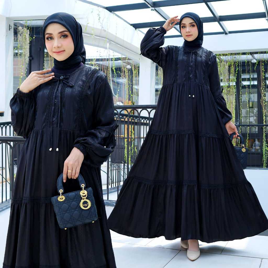 Gamis Syar'i Panjang Dewasa - Pakaian Muslim Wanita - Gamis Lebaran Mewah Jaguar Hight Quality - Dre