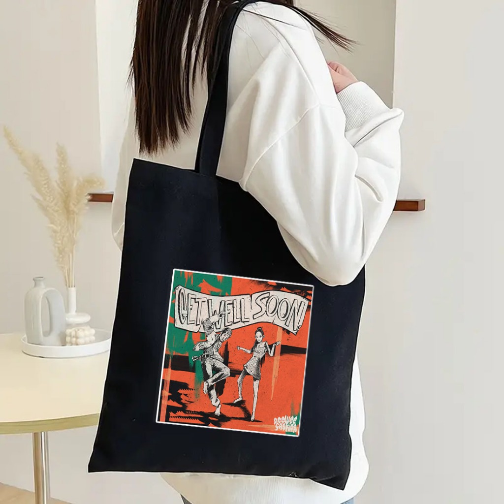 Interessante Tote bag resleting Totebag Kanvas Polos PeeWee Gaskins Series Kapasitas Besar Tas Kulia