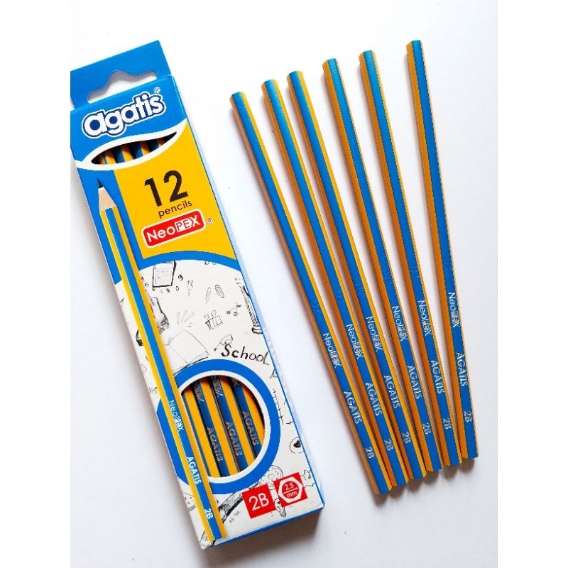 

12PC PENSIL AGATIS 2B/ PENSIL KAYU NEOPEX SEGIENAM/AGATIS NEOPEX HEXAGONAL GRAPHITE PENSIL 2B ISI 12PCS STAEDTLER