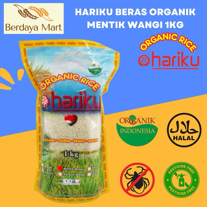 

HARIKU Beras Organik Mentik Susu Wangi 1KG