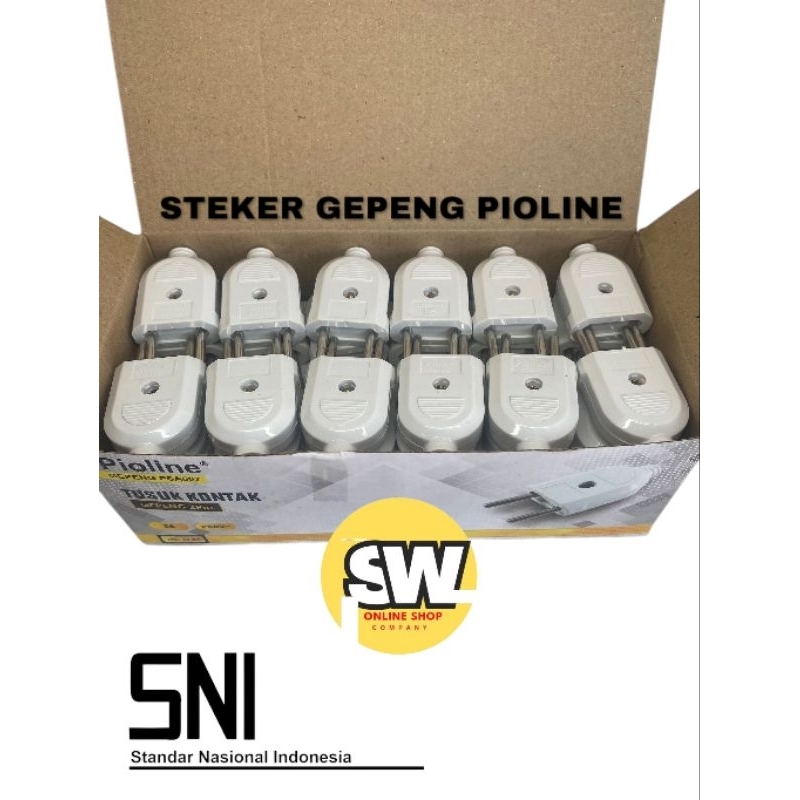 STEKER GEPENG PIOLINE / STEKER PSA-6007 / STEKER TIPIS WARNA PUTIH / STEKER MURAH