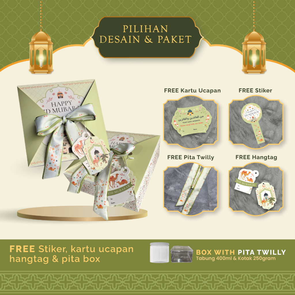 

Gable TWILLY / PITA BOX Bingkisan / Dus Paper bag / Kardus Kotak Hampers Lebaran idul Fitri Toples tabung ( 400ml muat 4 toples ) atau hardtop 119 kotak ( 250ml muat isi 4 toples ) Box kue Bolu