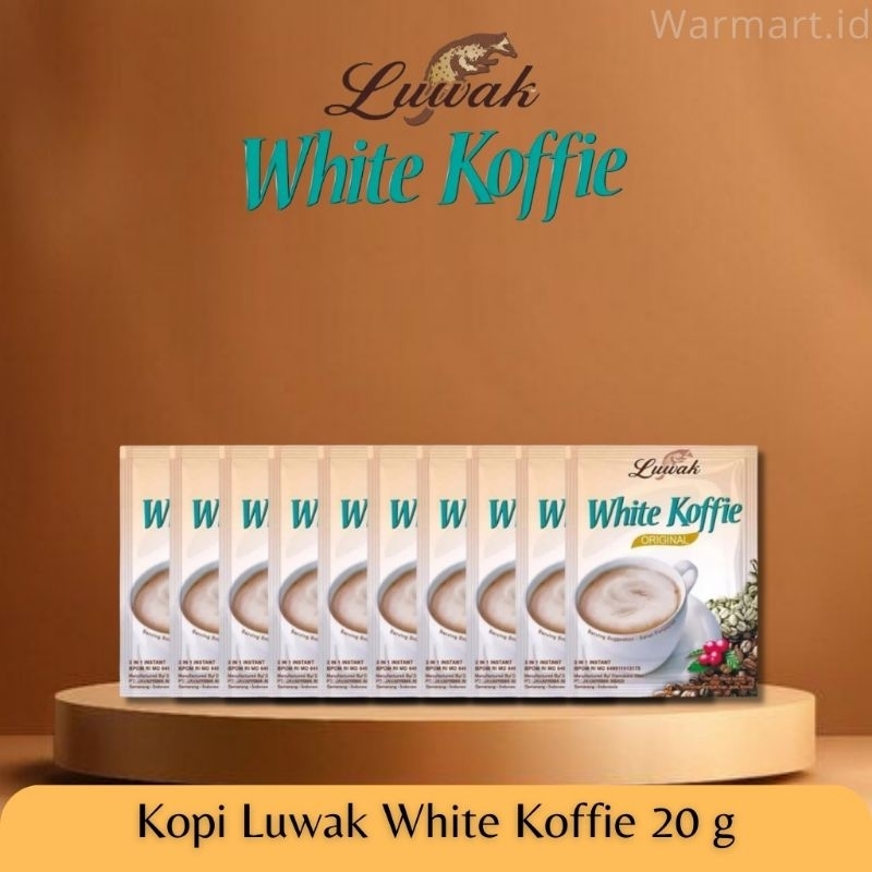 

Kopi Kemasan - Luwak White Koffie Sachet 20 g ×10 pcs