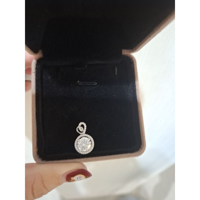 Liontin Moissanotie 2 Carat Lapis Au750