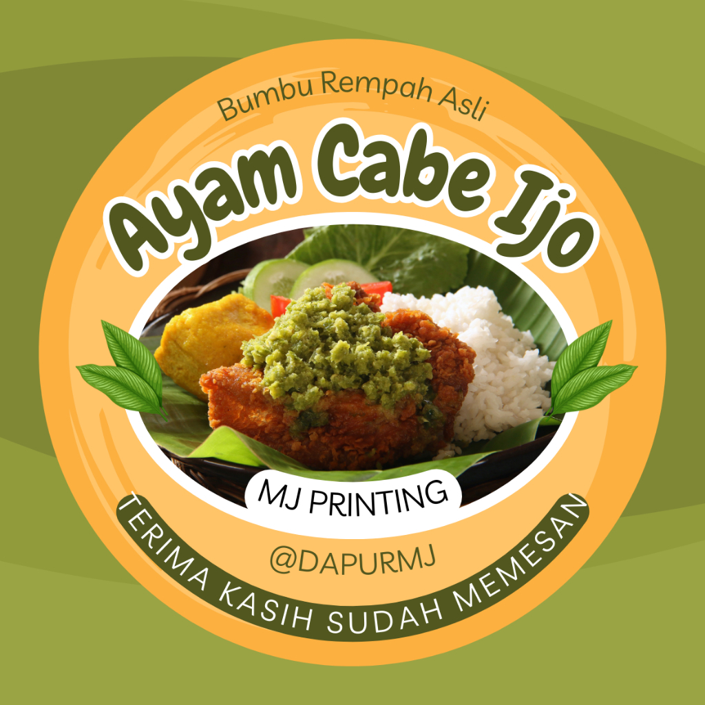 

stiker makanan ayam cabe ijo custom stiker label makanan custom