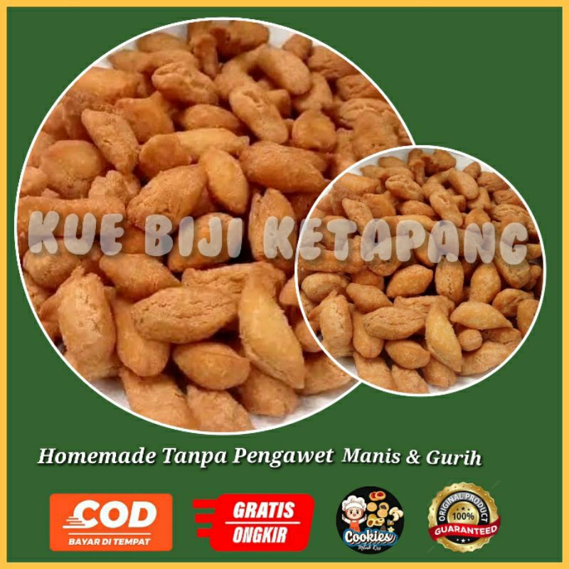 

(COD) Kue Biji Ketapang Homemade/ Kue Biji Ketapang 100% Gula Asli Berat 250g & 500g