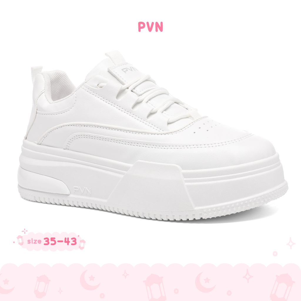 PVN Jeno Sepatu Sneakers Sport Putih Wanita Kasual White 439