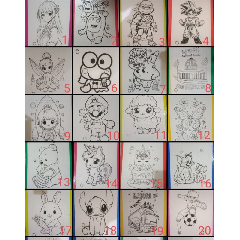 

styrofoam mewarnai 33x45x1 berbagai karakter