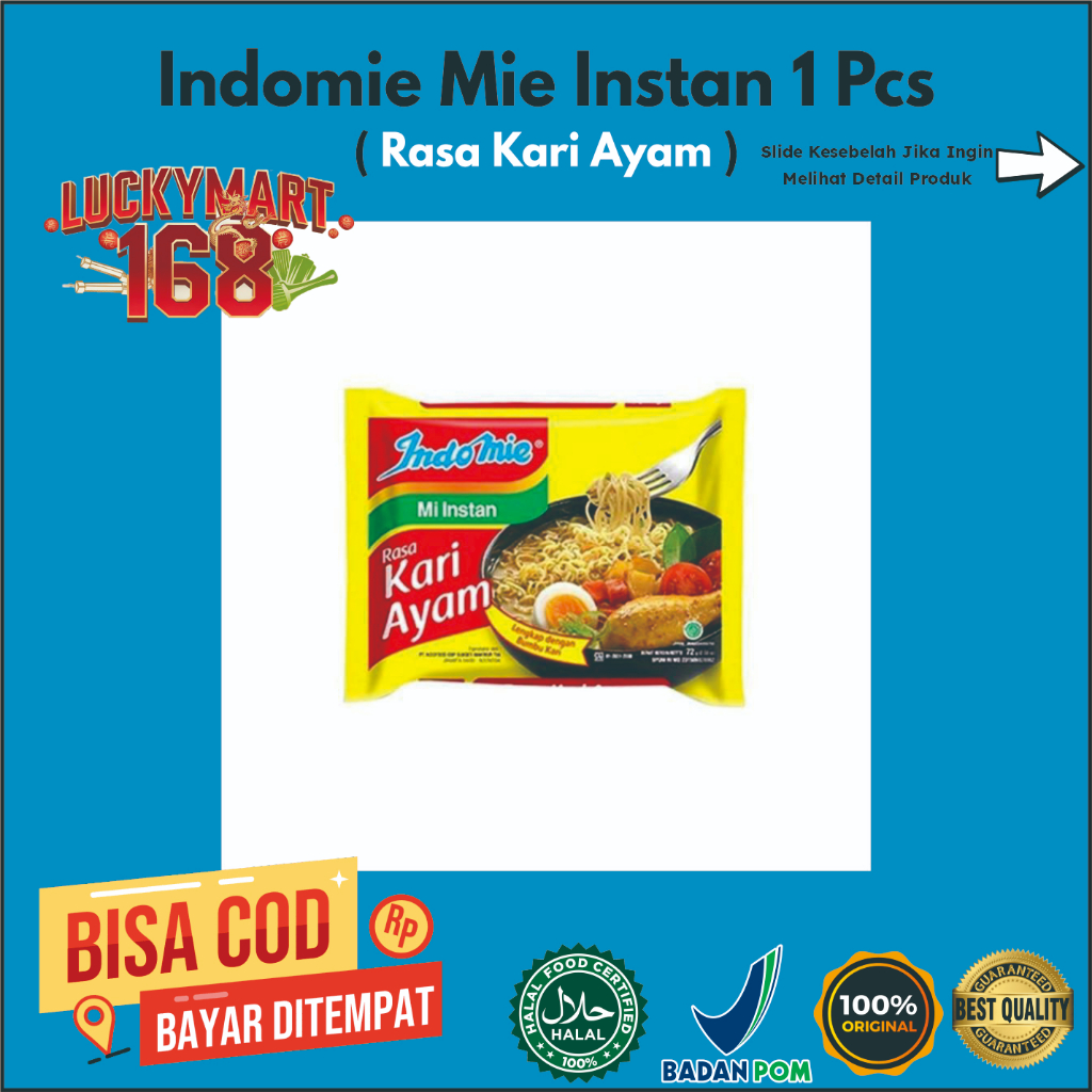 

INDOMIE Mie Instan Kari Ayam 1 Pcs x 72Gr