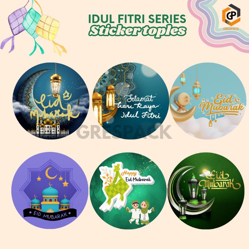 

(12pcs) Sticker Bulat Lebaran/Sticker Toples Jar/Stiker Idul Fitri