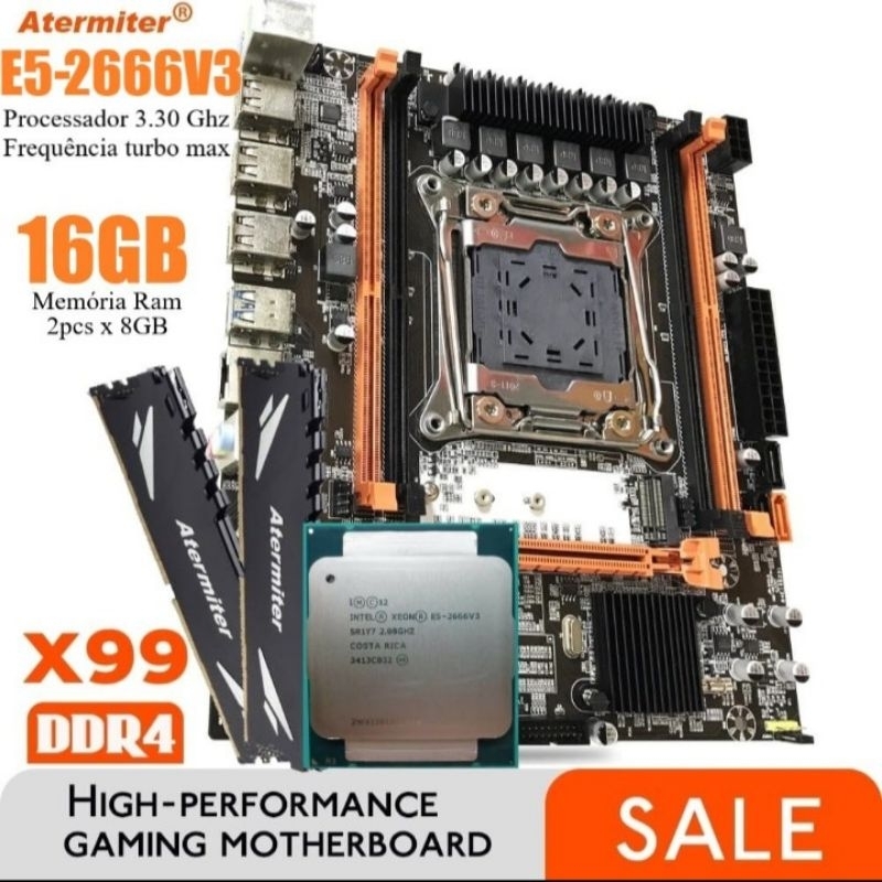 paket mobo gaming x99 xeon e5 2666 v3 ram 16gb