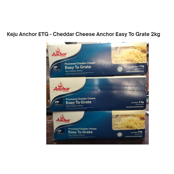 

Keju Anchor ETG - Cheddar Cheese Anchor Easy To Grate 2kg