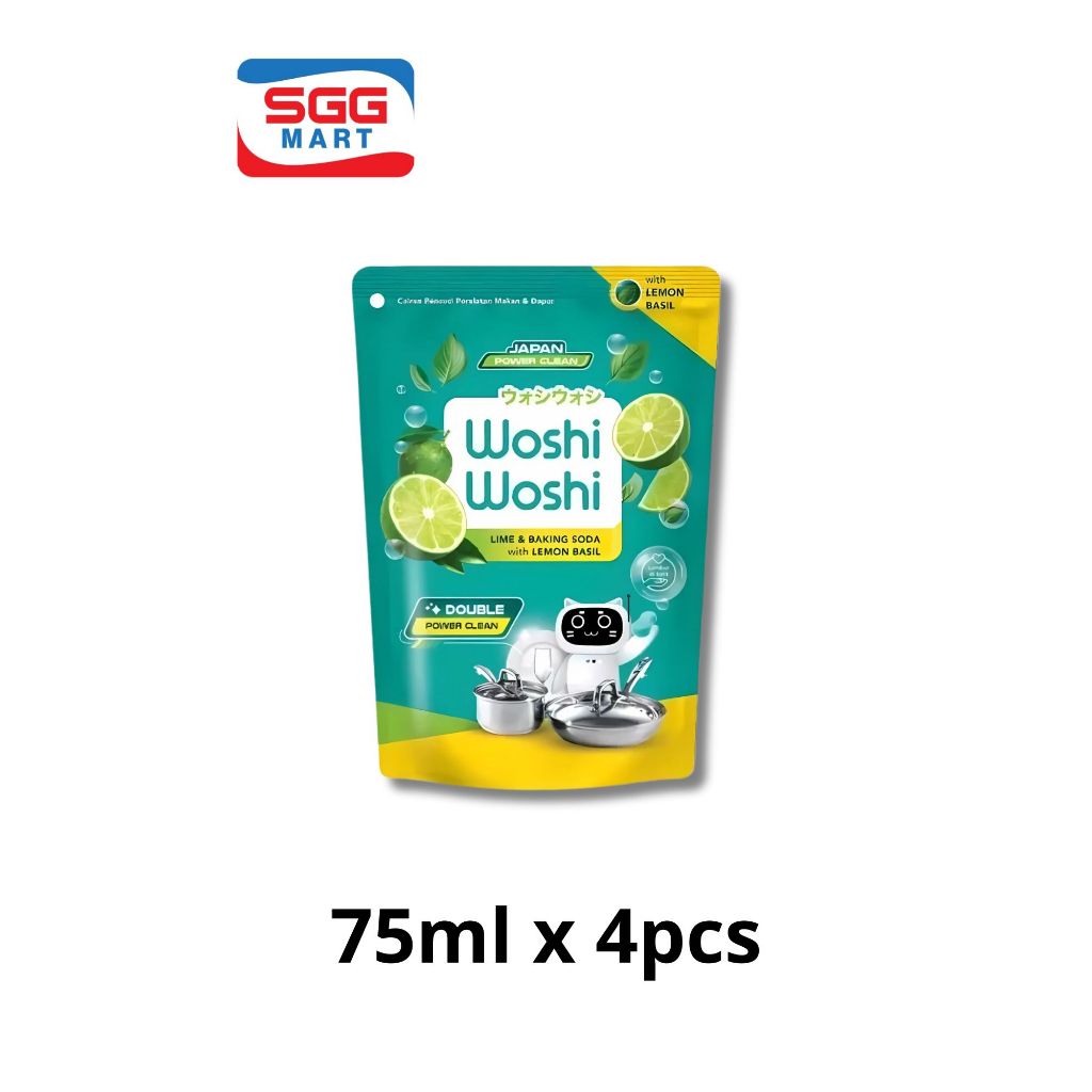 Woshi-Woshi Power Clean [Lime &  Baking Soda] Paket 75ml x 4pcs