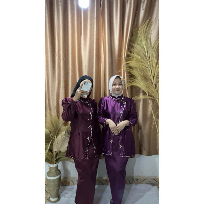 Setelan rok kurung melayu dewasa rok satin terbaruu