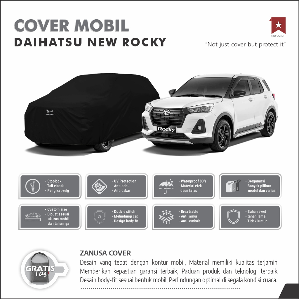 BODY COVER MOBIL DAIHATSU ROCKY, SARUNG MOBIL DAIHATSU ROCKY, SELIMUT MOBIL DAIHATSU ROCKY