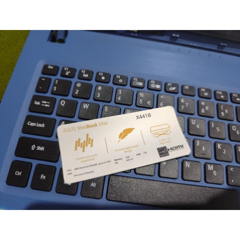 Stiker spesifikasi Asus Vivobok X441B Amd A9