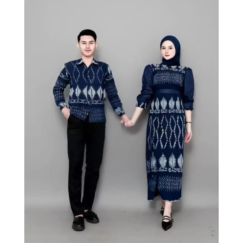 baju tenun couple pasangan kekinian wanita pria modern ibu ayah anak padma lebaran 2025  tenun lombo